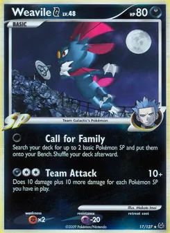 Weavile G, Platinum, no. 17
