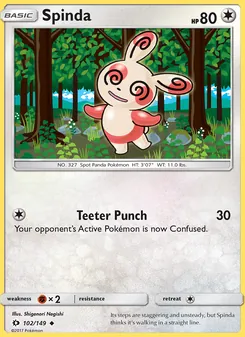 Spinda, Sun & Moon, no. 102