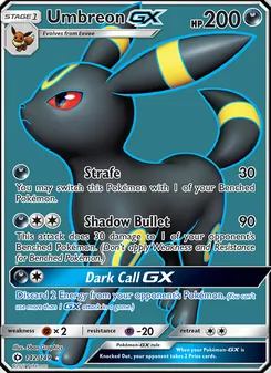 Umbreon GX, Sun & Moon, no. 142
