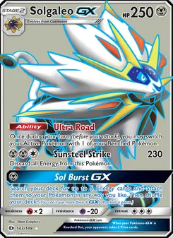 Solgaleo GX, Sun & Moon, no. 143