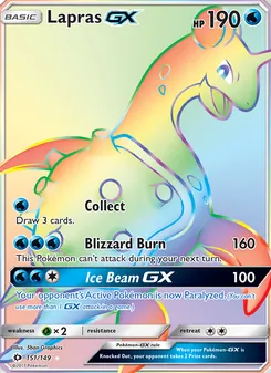 Lapras GX, Sun & Moon, no. 151