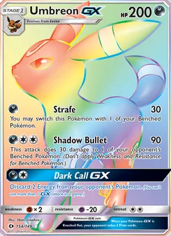 Umbreon GX, Sun & Moon, no. 154
