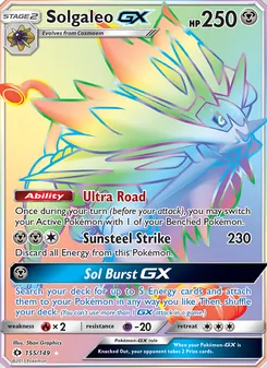 Solgaleo GX, Sun & Moon, no. 155