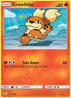 Growlithe, Sun & Moon, no. 21