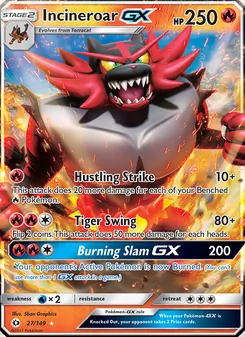 Incineroar GX, Sun & Moon, no. 27