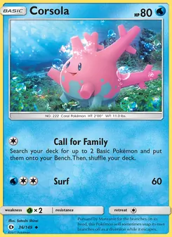 Corsola, Sun & Moon, no. 36