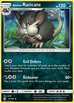 Alolan Raticate, Sun & Moon, no. 77