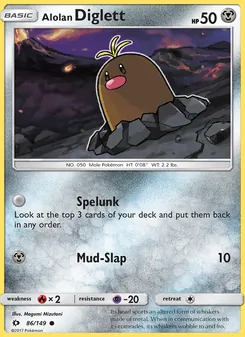 Alolan Diglett, Sun & Moon, no. 86