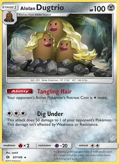 Alolan Dugtrio, Sun & Moon, no. 87