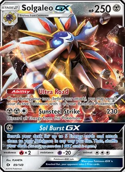 Solgaleo GX, Sun & Moon, no. 89