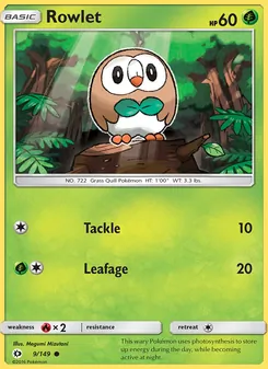 Rowlet, Sun & Moon, no. 9