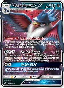 Honchkrow GX, Unbroken Bonds, no. 109