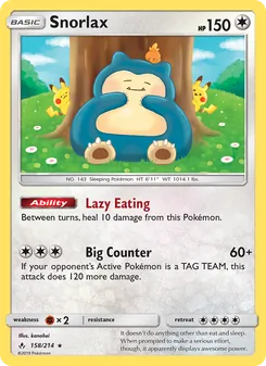 Snorlax, Unbroken Bonds, no. 158
