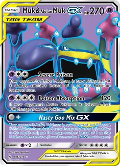 Muk & Alolan Muk GX, Unbroken Bonds, no. 196