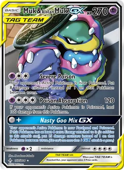 Muk & Alolan Muk GX, Unbroken Bonds, no. 197