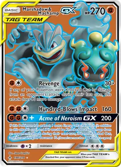 Marshadow & Machamp GX, Unbroken Bonds, no. 198