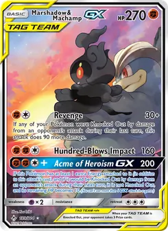 Marshadow & Machamp GX, Unbroken Bonds, no. 199