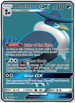 Honchkrow GX, Unbroken Bonds, no. 202