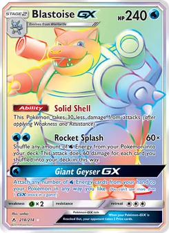 Blastoise GX, Unbroken Bonds, no. 218