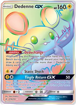 Dedenne GX, Unbroken Bonds, no. 219
