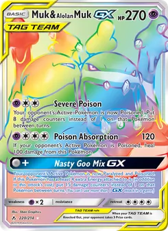 Muk & Alolan Muk GX, Unbroken Bonds, no. 220