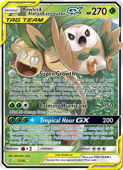 Rowlet & Alolan Exeggutor GX, Unified Minds, no. 1