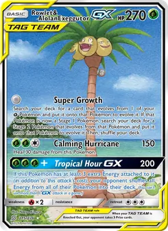 Rowlet & Alolan Exeggutor GX, Unified Minds, no. 215