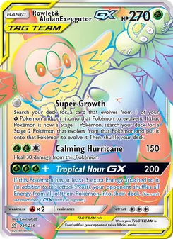 Rowlet & Alolan Exeggutor GX, Unified Minds, no. 237