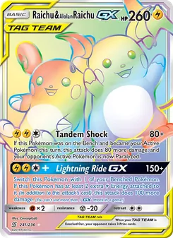 Raichu & Alolan Raichu GX, Unified Minds, no. 241