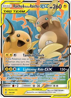 Raichu et Raichu d’Alola GX, Harmonie des Esprits, n° 54