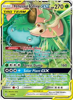 Venusaur & Snivy GX, Cosmic Eclipse, no. 1