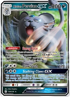 Alolan Persian GX, Cosmic Eclipse, no. 129