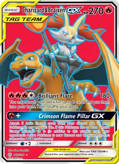 Charizard & Braixen GX, Cosmic Eclipse, no. 212