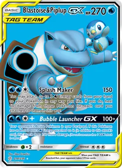 Blastoise & Piplup GX, Cosmic Eclipse, no. 214