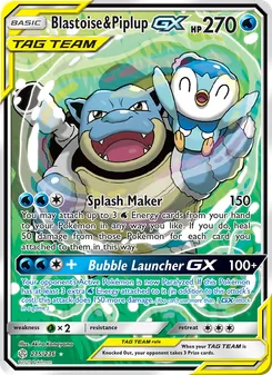 Blastoise & Piplup GX, Cosmic Eclipse, no. 215