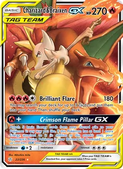 Charizard & Braixen GX, Cosmic Eclipse, no. 22
