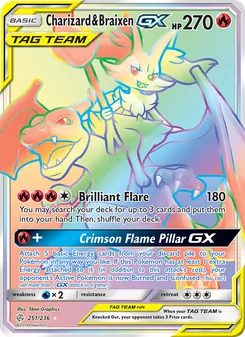 Charizard & Braixen GX, Cosmic Eclipse, no. 251