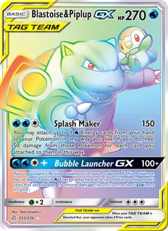 Blastoise & Piplup GX, Cosmic Eclipse, no. 253