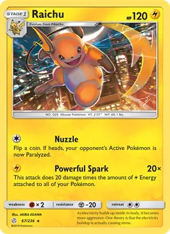 Raichu, Cosmic Eclipse, no. 67