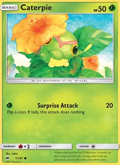 Caterpie, Burning Shadows, no. 1