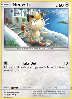 Meowth, Burning Shadows, no. 101