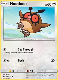 Hoothoot, Burning Shadows, no. 106