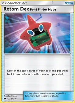 Rotom Dex—Poké Finder Mode, Burning Shadows, no. 122