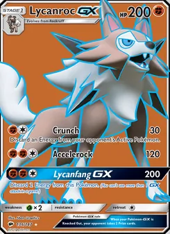 Lycanroc GX, Burning Shadows, no. 136