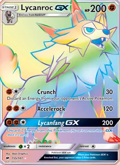Lycanroc GX, Burning Shadows, no. 155