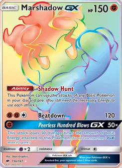 Marshadow GX, Burning Shadows, no. 156