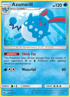 Azumarill, Burning Shadows, no. 35