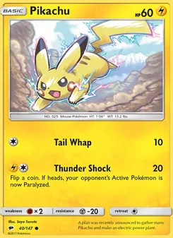 Pikachu, Burning Shadows, no. 40