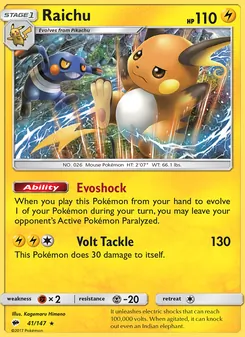 Raichu, Burning Shadows, no. 41