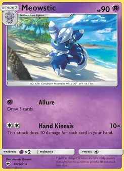 Meowstic, Burning Shadows, no. 60